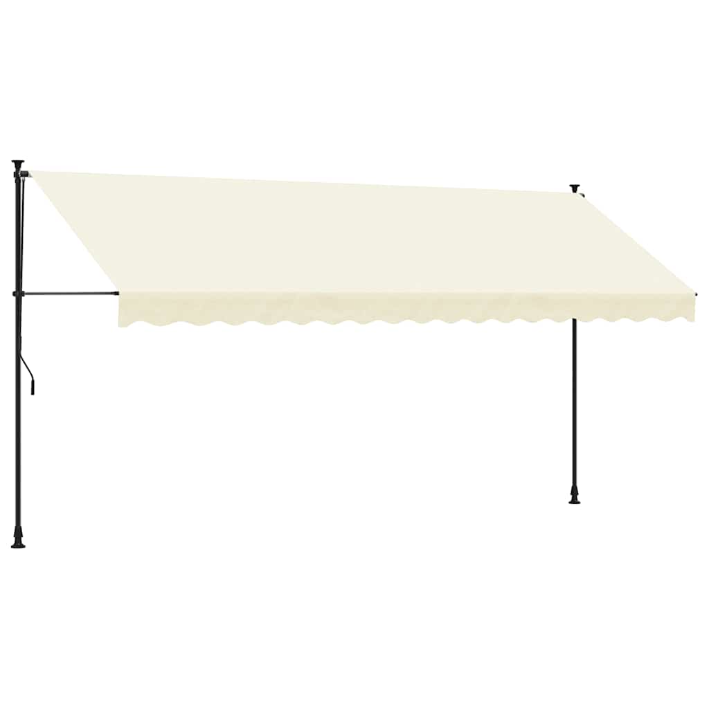 Krémszínű szövet és acél feltekerhető napellenző 400 x 150 cm 2