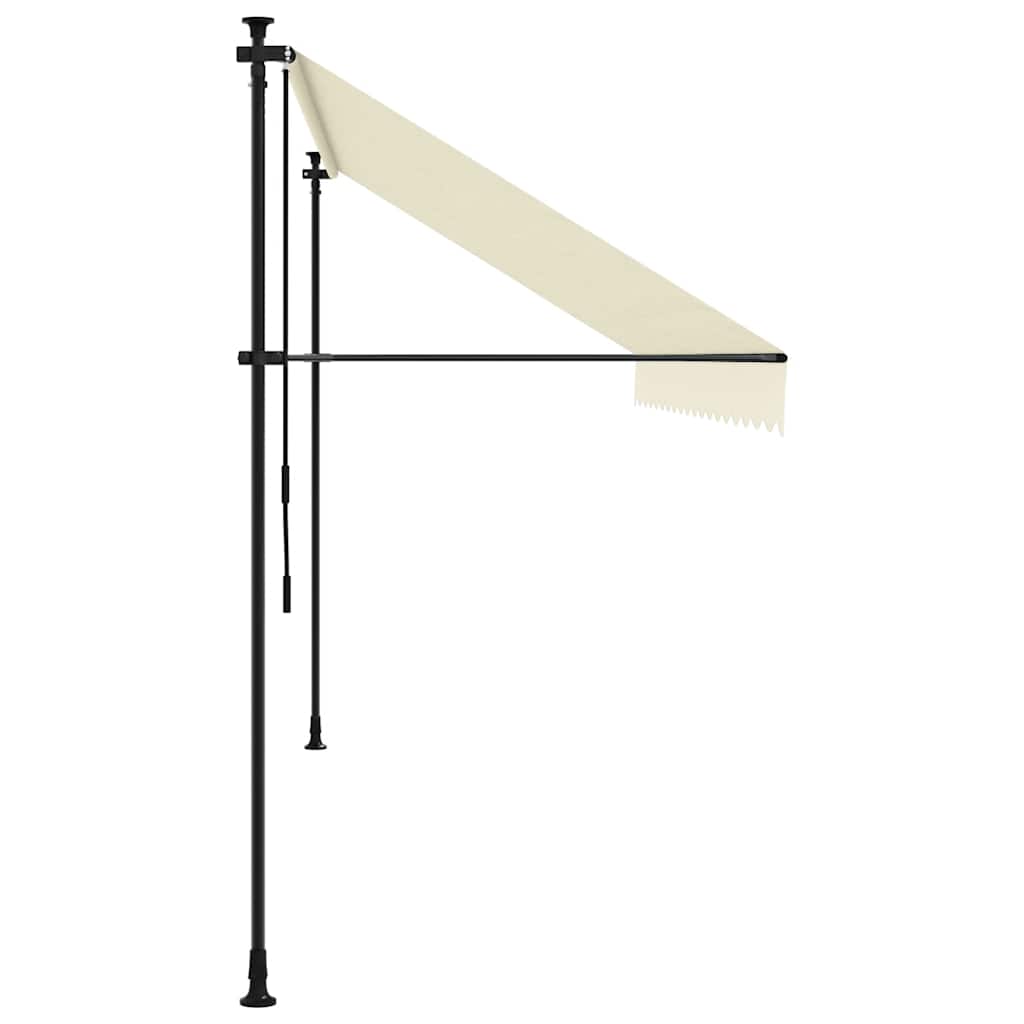 Krémszínű szövet és acél feltekerhető napellenző 400 x 150 cm 5