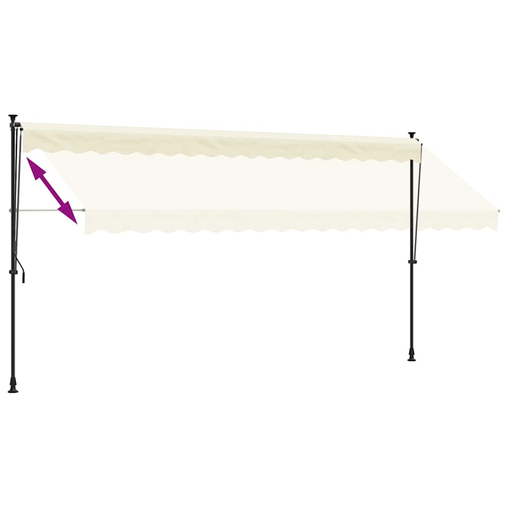 Krémszínű szövet és acél feltekerhető napellenző 400 x 150 cm 8