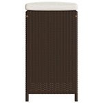 6 db barna polyrattan kerti bárszék párnával 5