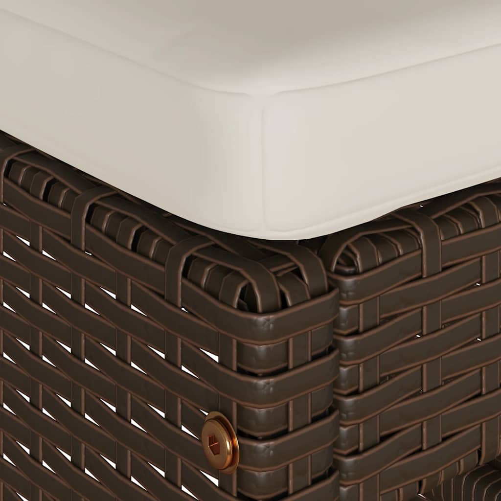 6 db barna polyrattan kerti bárszék párnával 7