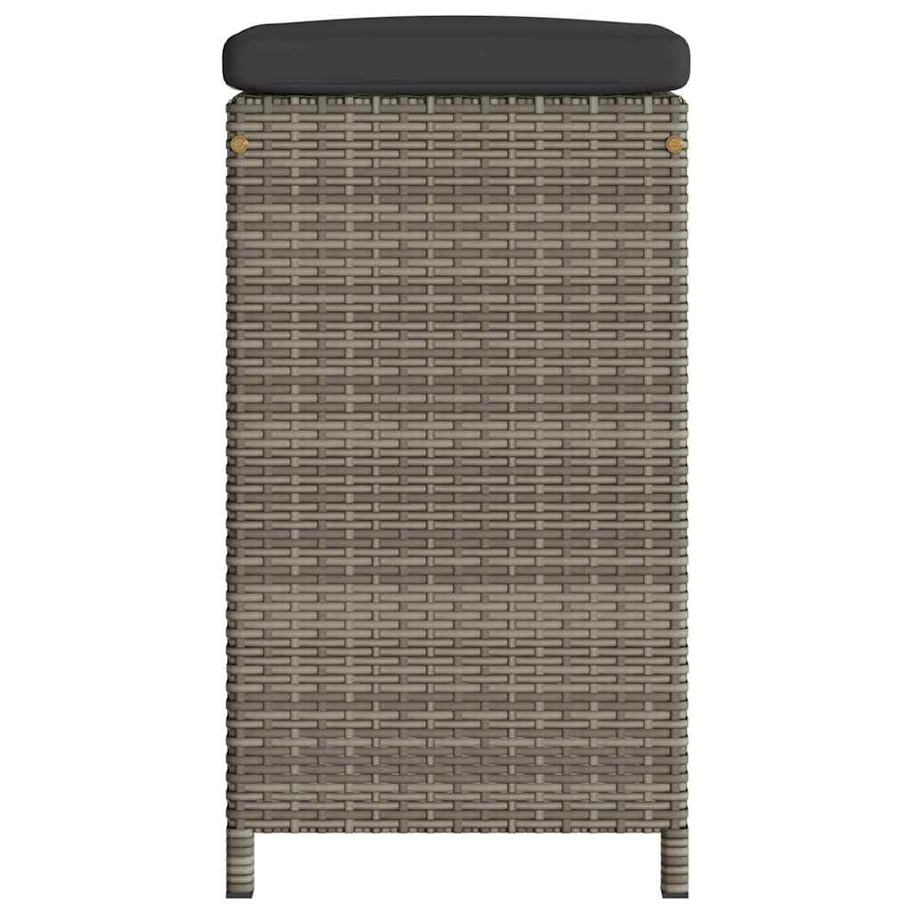 6 db szürke polyrattan kerti bárszék párnával 5