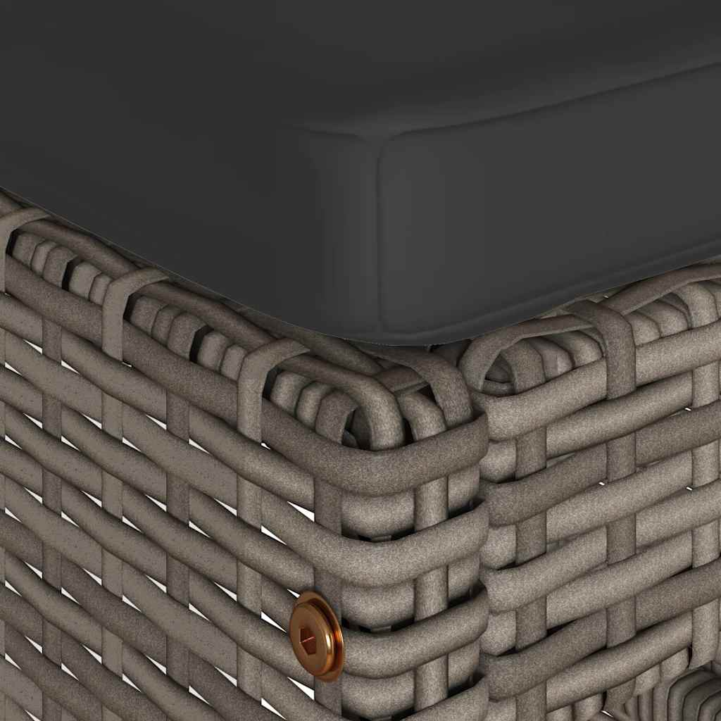 6 db szürke polyrattan kerti bárszék párnával 7
