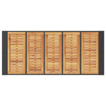 Fekete polyrattan kerti bárasztal akácfa lappal 185x80x110 cm 8