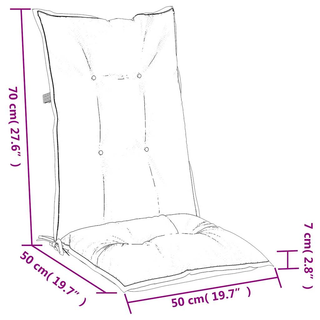 2 db melange bézs szövet magas háttámlájú székpárna 120x50x7 cm 10