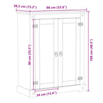 Corona tömör fenyőfa cipőszekrény 86 x 38,5 x 108 cm 9