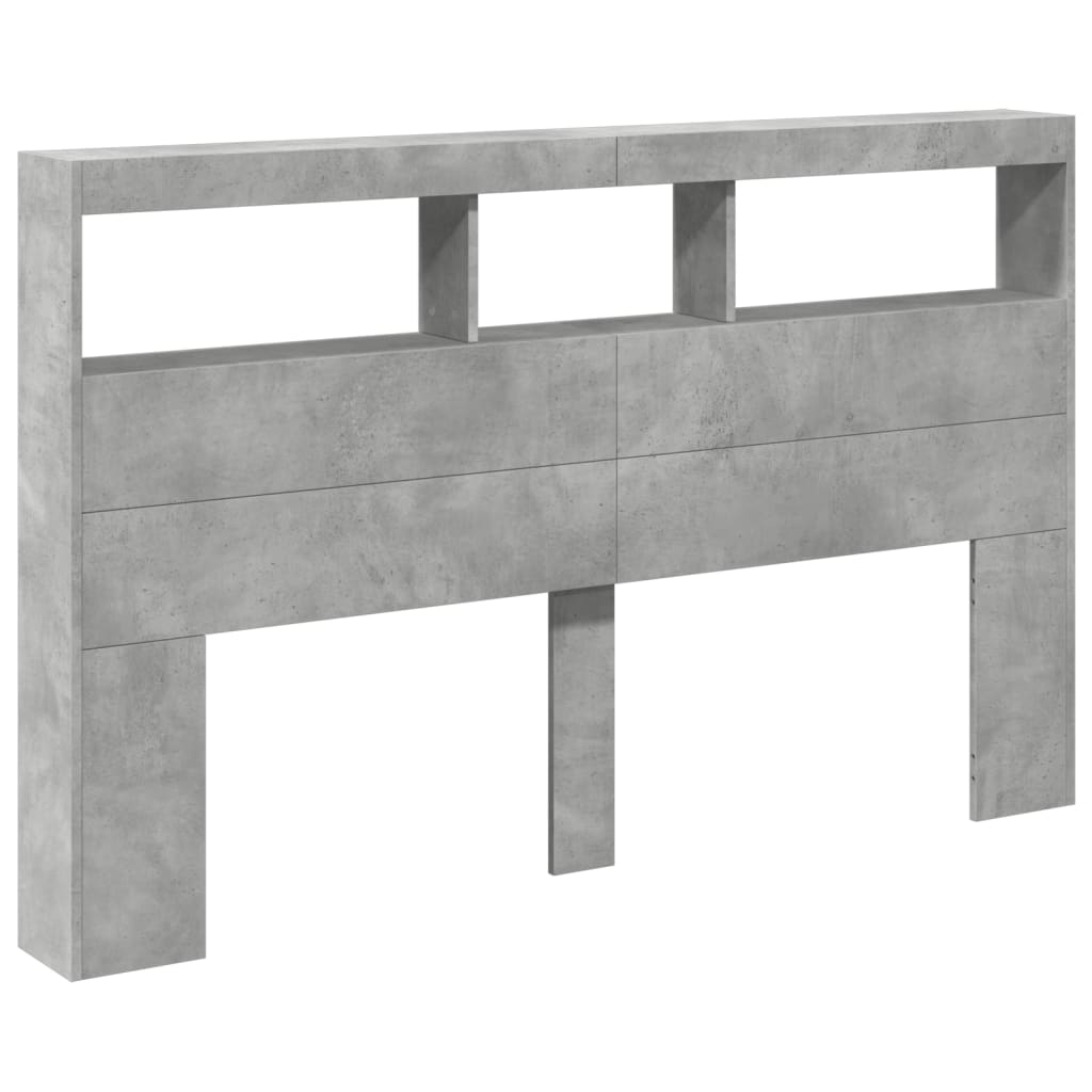 Betonszürke áthidalószekrény LED-világítással 160 x 17 x 102 cm 3