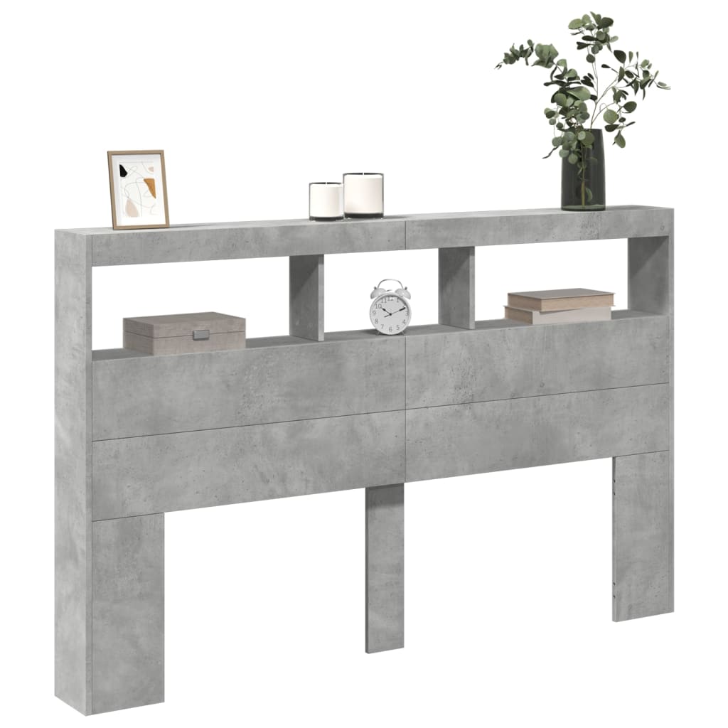 Betonszürke áthidalószekrény LED-világítással 160 x 17 x 102 cm 5