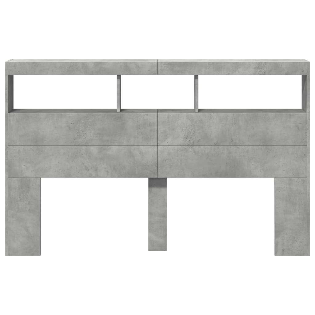 Betonszürke áthidalószekrény LED-világítással 160 x 17 x 102 cm 6