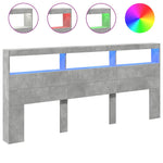 Betonszürke áthidalószekrény LED-világítással 220 x 17 x 102 cm 2