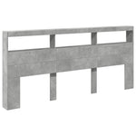 Betonszürke áthidalószekrény LED-világítással 220 x 17 x 102 cm 3