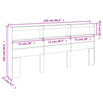 Betonszürke áthidalószekrény LED-világítással 220 x 17 x 102 cm 14