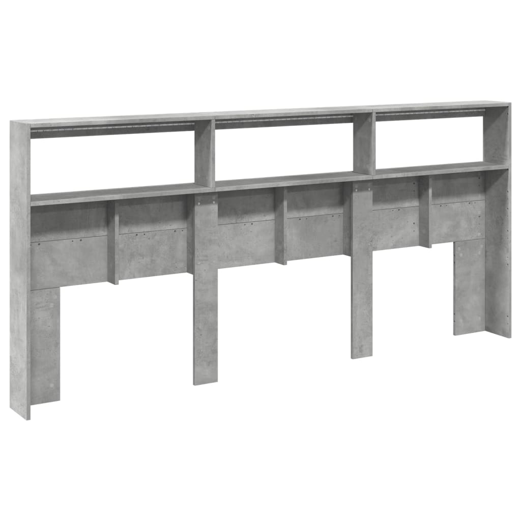 Betonszürke áthidalószekrény LED-világítással 220 x 17 x 102 cm 8