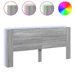 Szürke sonoma színű áthidalószekrény LED-ekkel 220x16,5x103,5cm 2