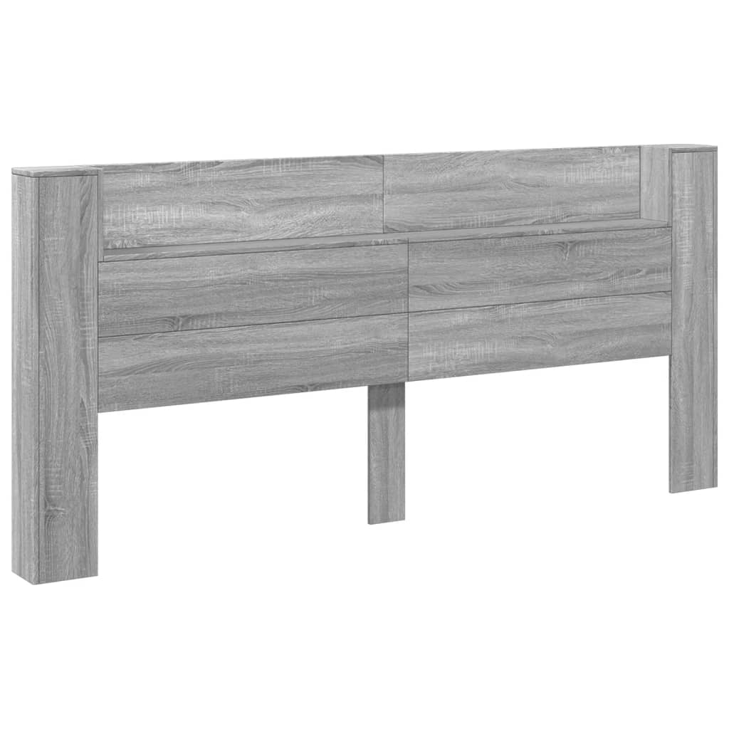 Szürke sonoma színű áthidalószekrény LED-ekkel 220x16,5x103,5cm 4