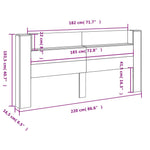 Szürke sonoma színű áthidalószekrény LED-ekkel 220x16,5x103,5cm 14