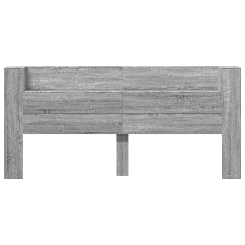 Szürke sonoma színű áthidalószekrény LED-ekkel 220x16,5x103,5cm 5
