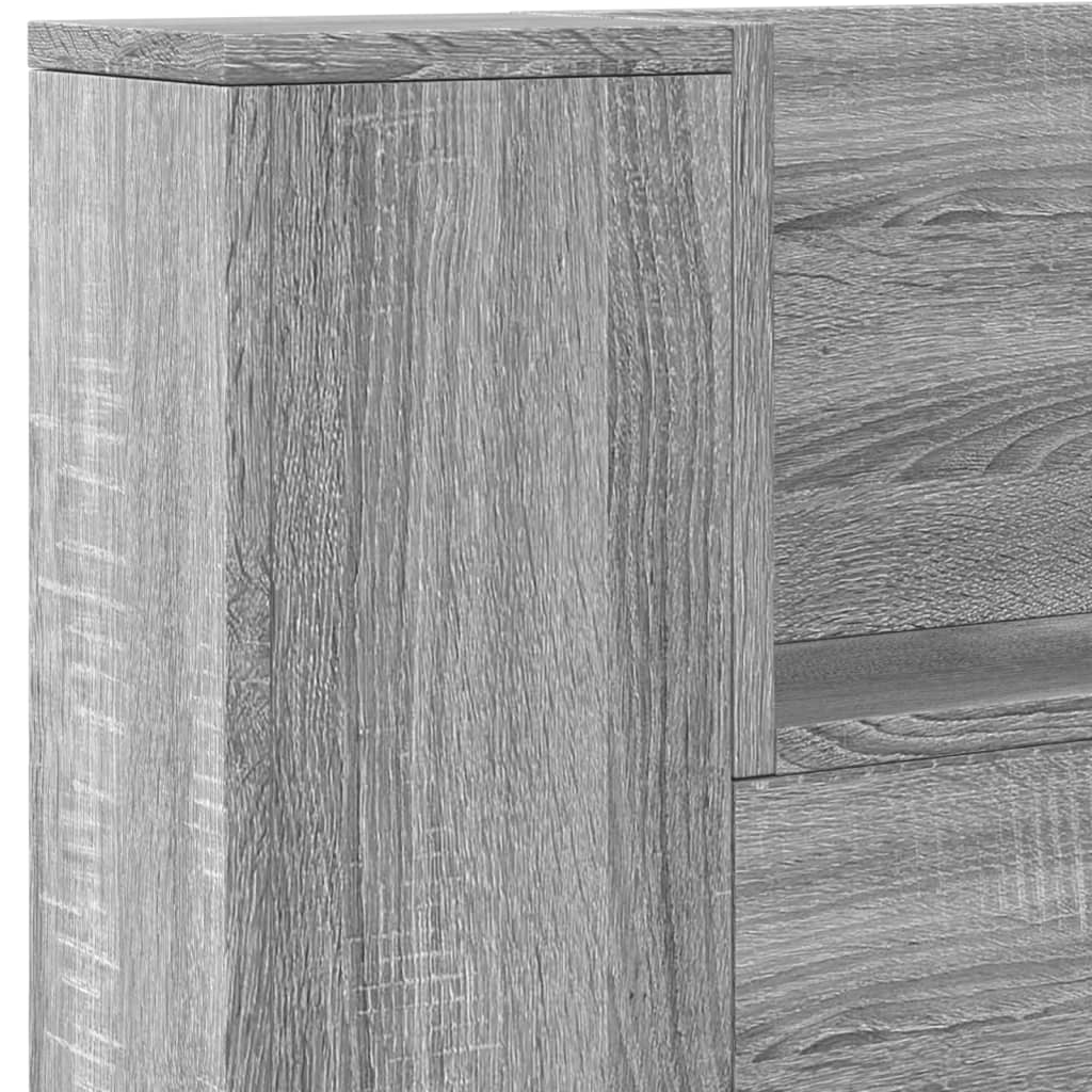 Szürke sonoma színű áthidalószekrény LED-ekkel 220x16,5x103,5cm 8