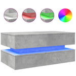 Betonszürke dohányzóasztal LED-lámpákkal 90x50x40 cm 2