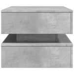 Betonszürke dohányzóasztal LED-lámpákkal 90x50x40 cm 8