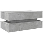 Betonszürke dohányzóasztal LED-lámpákkal 90x50x40 cm 9