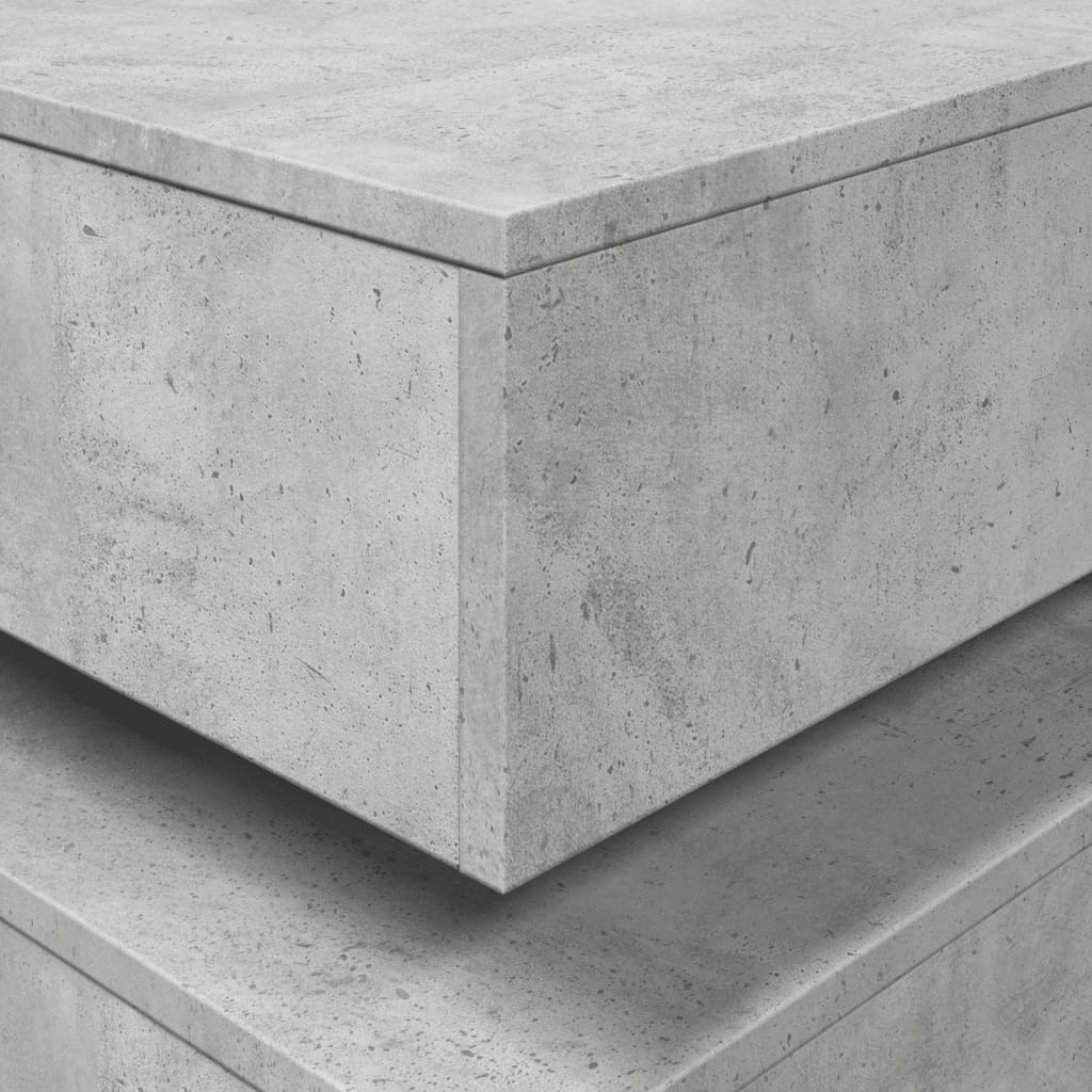Betonszürke dohányzóasztal LED-lámpákkal 90x50x40 cm 10