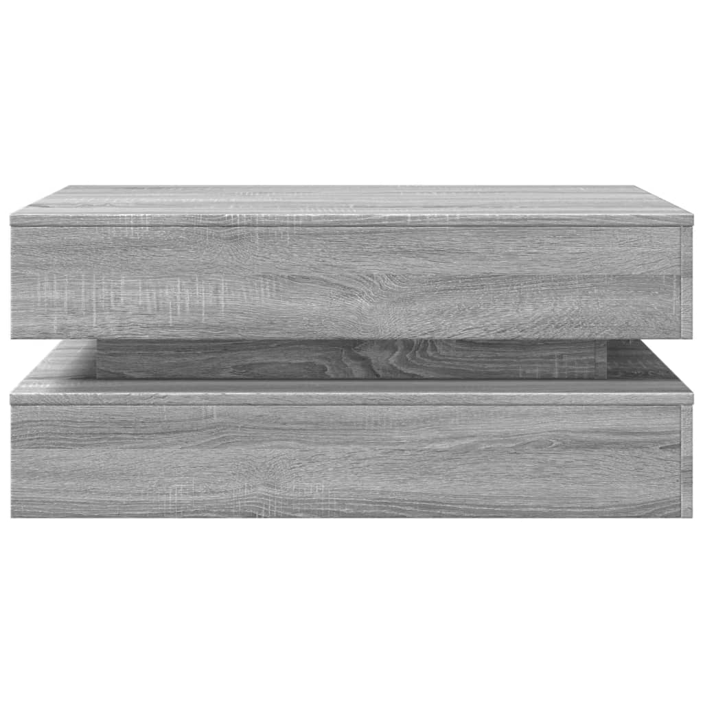 Szürke sonoma színű dohányzóasztal LED-lámpákkal 90x50x40 cm 7