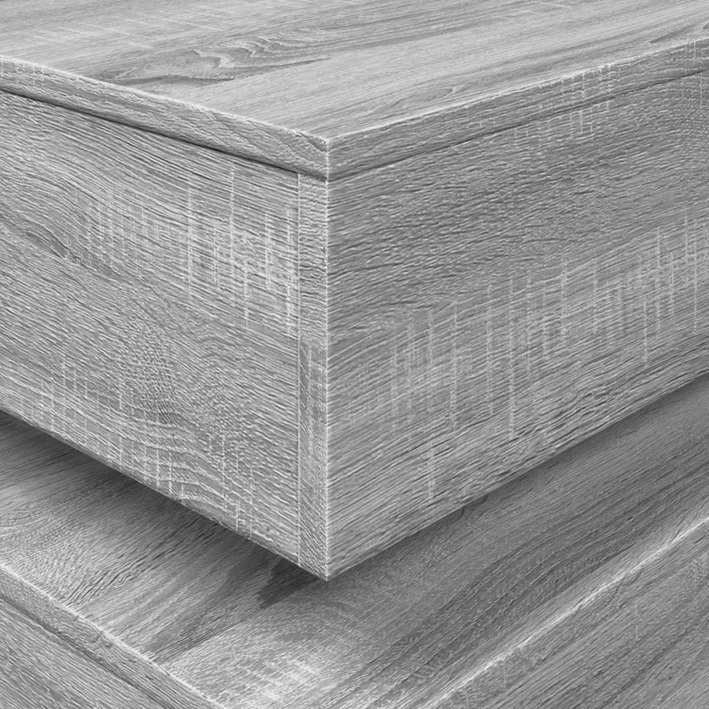 Szürke sonoma színű dohányzóasztal LED-lámpákkal 90x50x40 cm 10