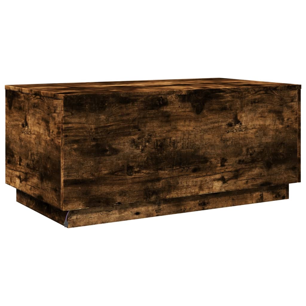 Füstös tölgy színű dohányzóasztal LED-lámpákkal 90x50x40 cm 9
