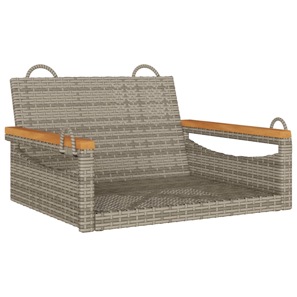 Szürke polyrattan hintapad 63 x 62 x 40 cm 2
