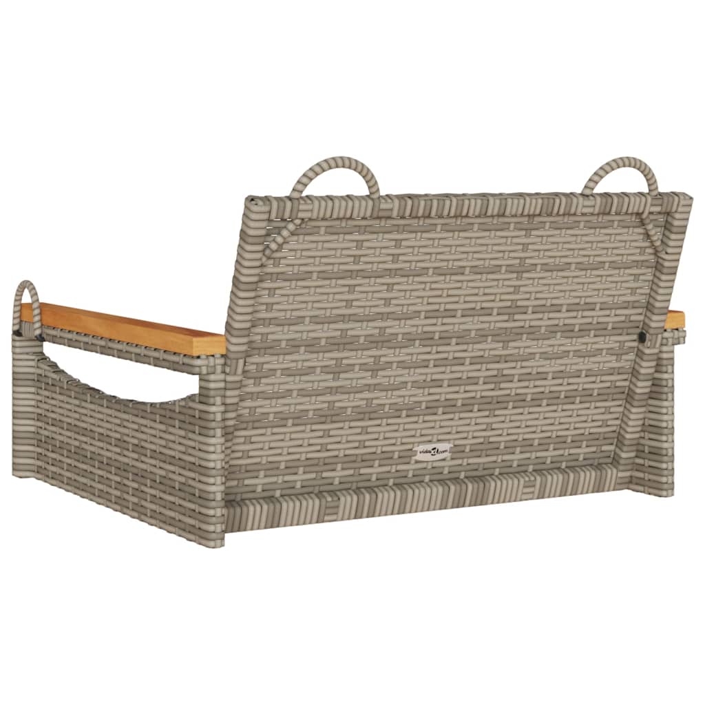 Szürke polyrattan hintapad 63 x 62 x 40 cm 6