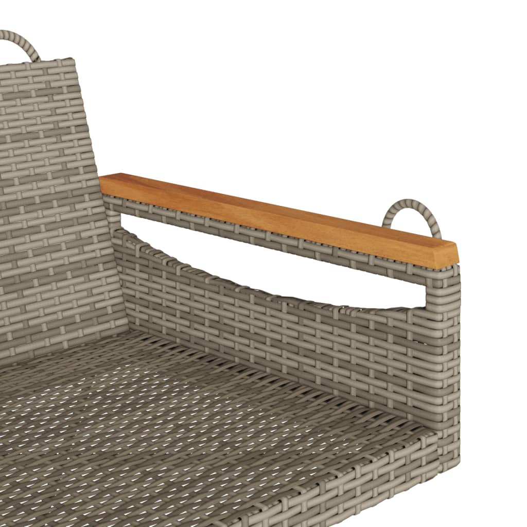 Szürke polyrattan hintapad 63 x 62 x 40 cm 7