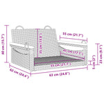 Szürke polyrattan hintapad 63 x 62 x 40 cm 9