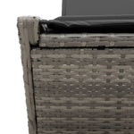 Szürke polyrattan dupla napozóágy párnával 9