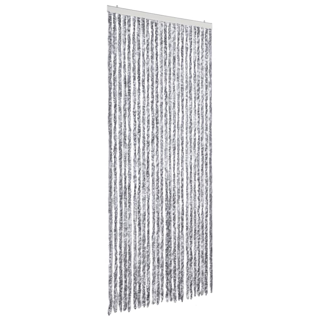 Fehér és szürke zsenília rovarfüggöny 100 x 230 cm 2