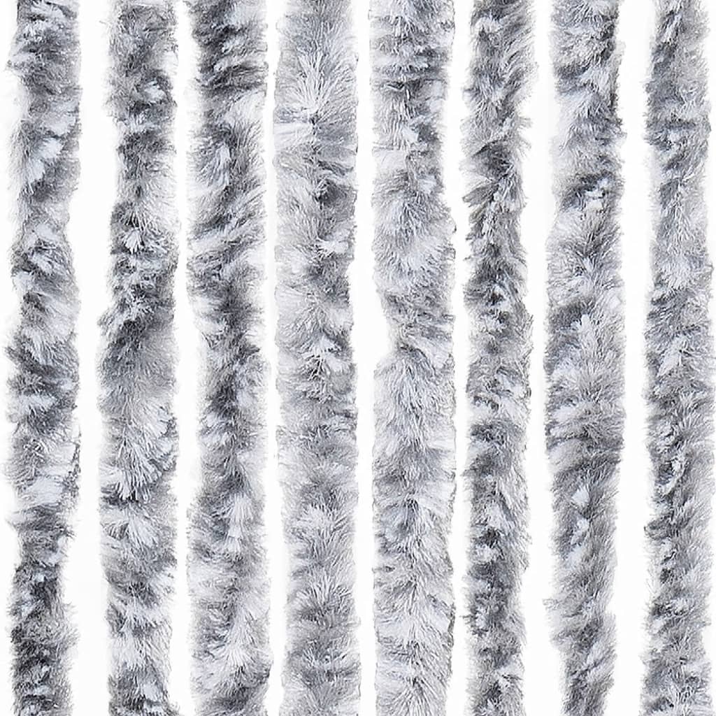 Fehér és szürke zsenília rovarfüggöny 100 x 230 cm 5