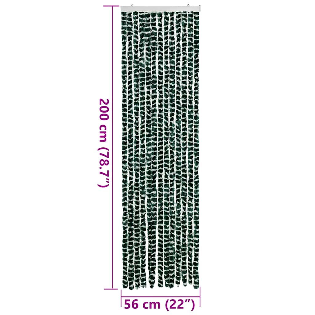 Zöld és fehér zsenília rovarfüggöny 56 x 200 cm 7