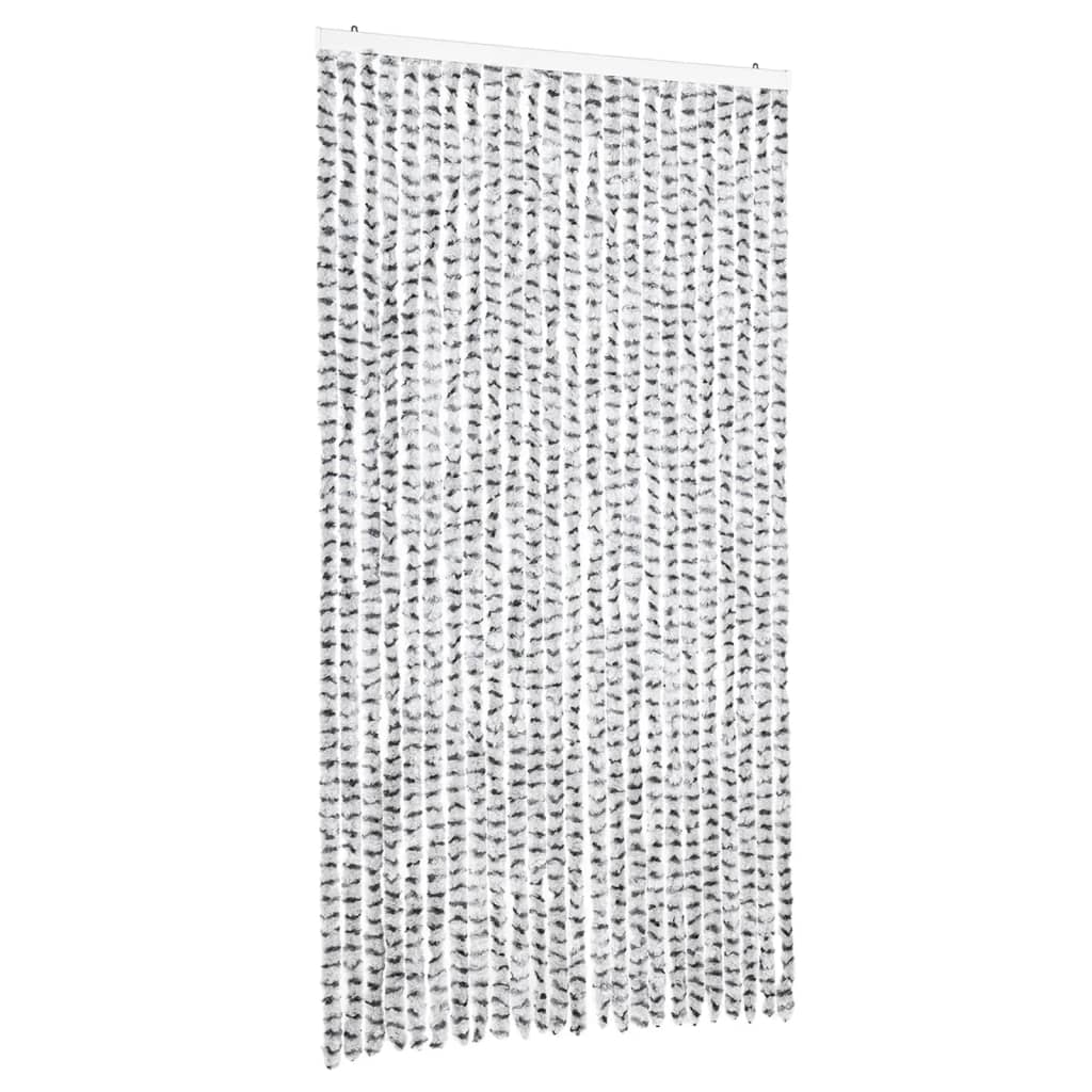 Világosszürke és sötétszürke zsenília rovarfüggöny 100 x 200 cm 2