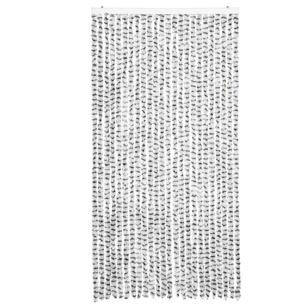 Világosszürke és sötétszürke zsenília rovarfüggöny 100 x 200 cm 3
