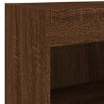 5 darab barna tölgy színű szerelt fa TV-bútor LED-del 12