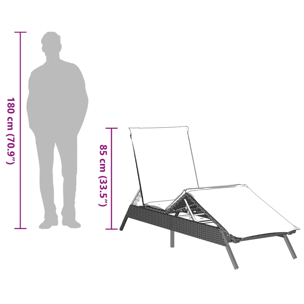 2 db világosszürke polyrattan napozóágy asztallal 12