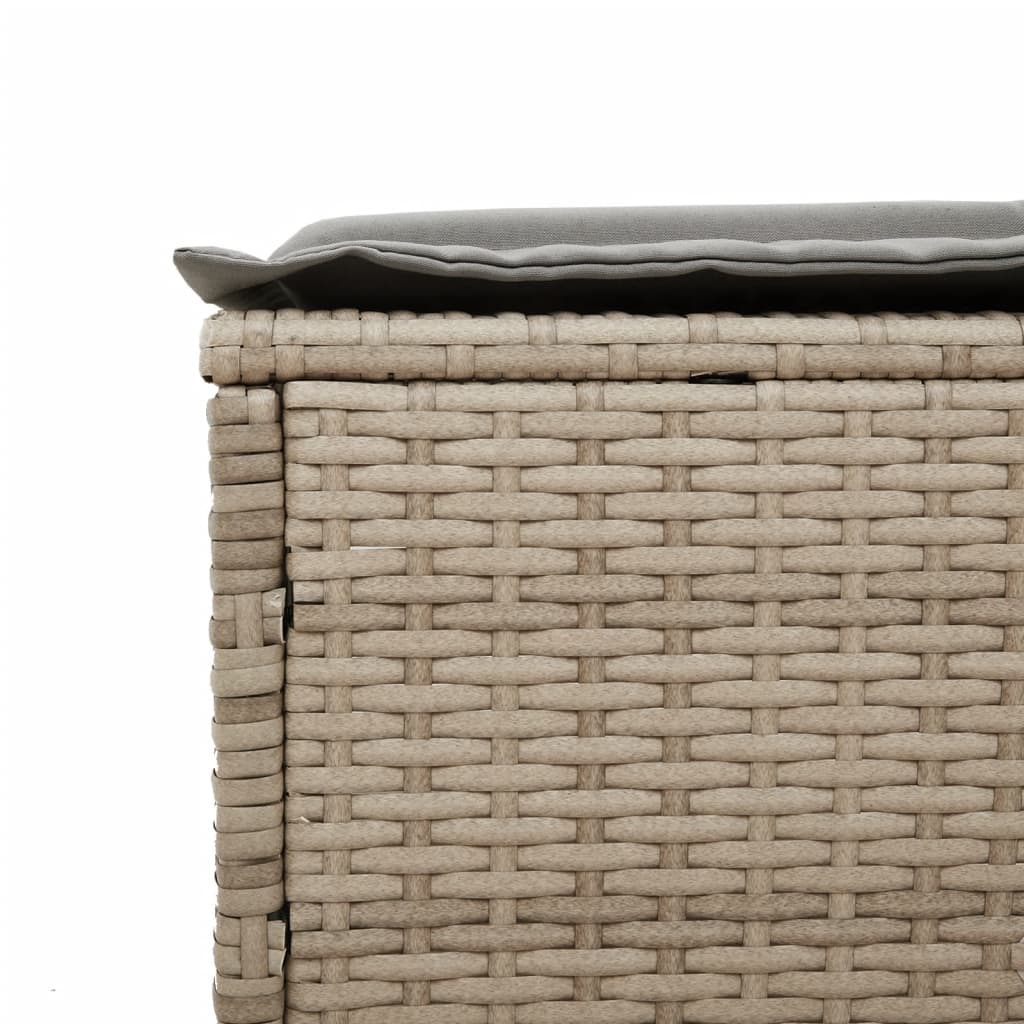 Bézs polyrattan napozóágy párnával 9