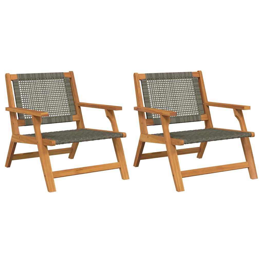 Kerti bútor 2 pcs Szürke 67 x 78 x 73 cm Tömör Akácfa 2