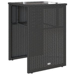 3 részes fekete polyrattan bisztrógarnitúra párnával 4