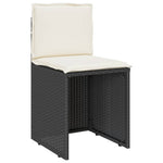 3 részes fekete polyrattan bisztrógarnitúra párnával 6