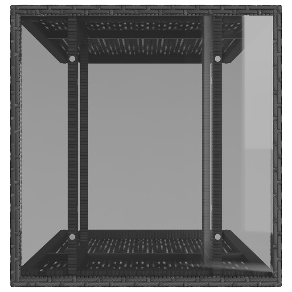 3 részes fekete polyrattan bisztrógarnitúra párnával 7