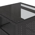 3 részes fekete polyrattan bisztrógarnitúra párnával 9