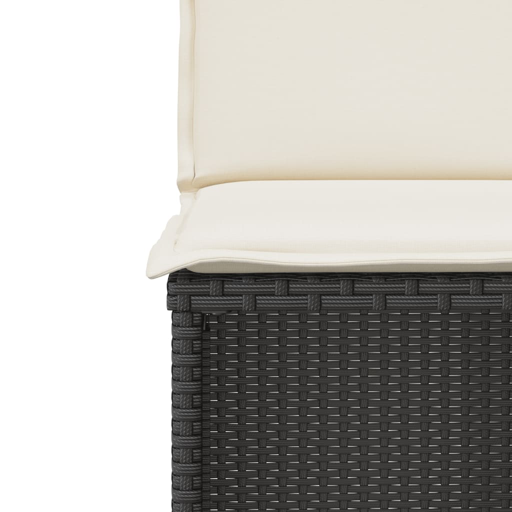 3 részes fekete polyrattan bisztrógarnitúra párnával 10
