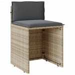 3 részes világosszürke polyrattan bisztrógarnitúra párnákkal 5