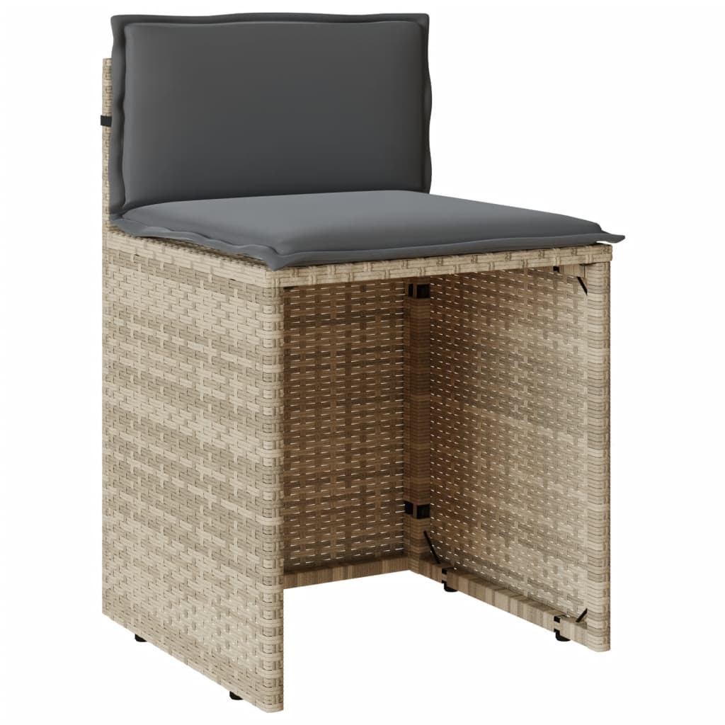 3 részes világosszürke polyrattan bisztrógarnitúra párnákkal 5